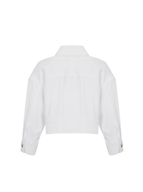 Caban in gabardina di viscosa con bottoni gioiello Elisabetta Franchi | GB00561E2360